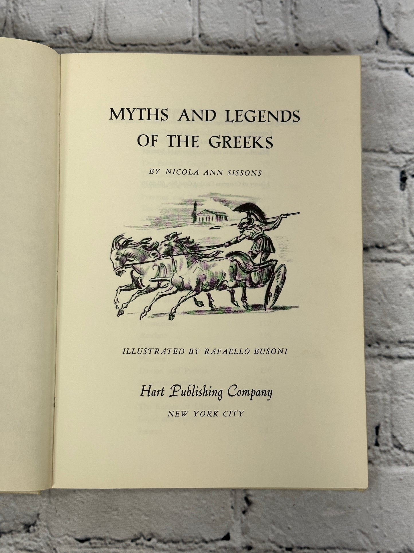 Myths and Legends of the Greeks by Nicola Ann Sissons [1960]