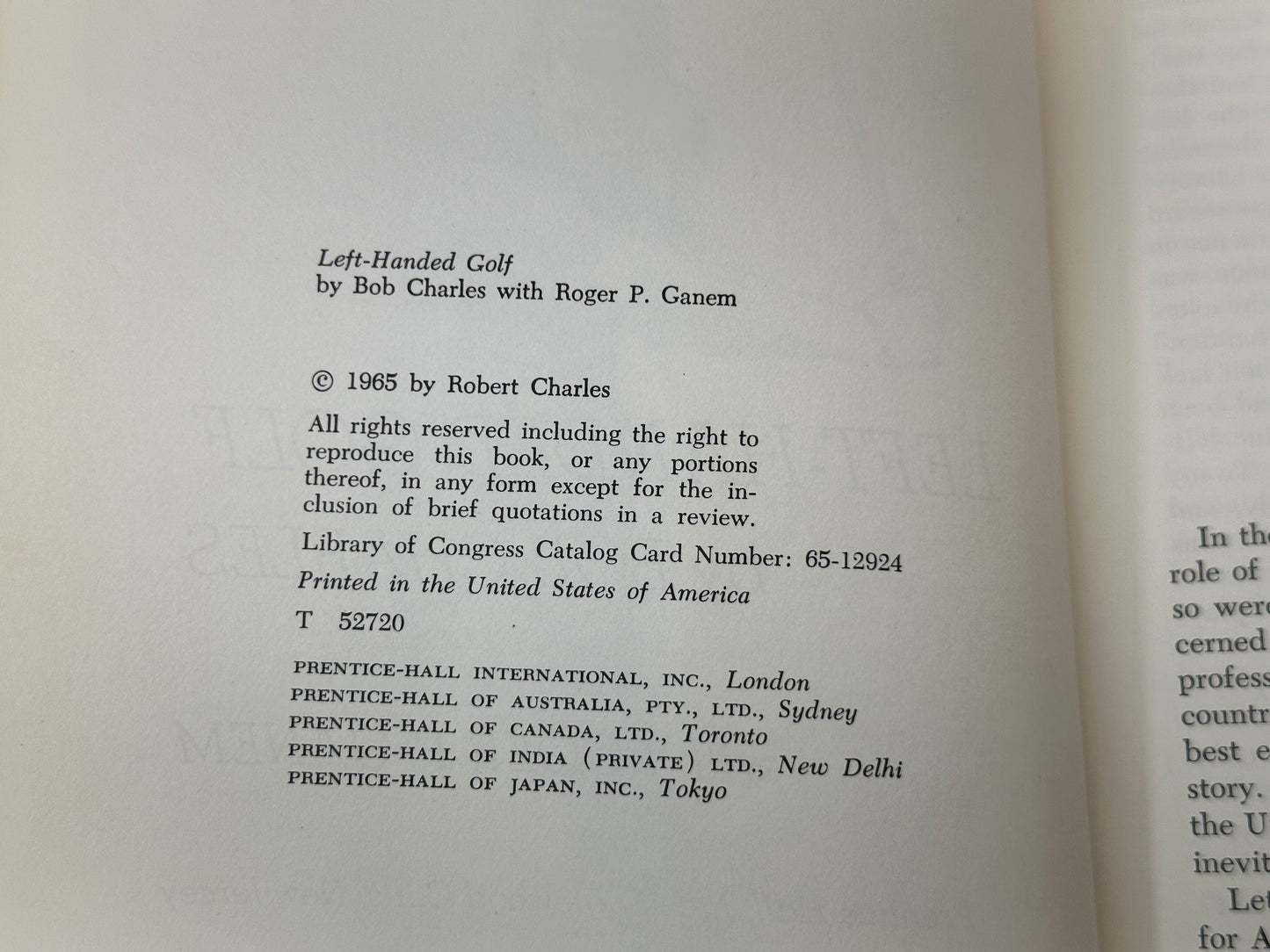 Left-Handed Golf by Bob Charles [1965]