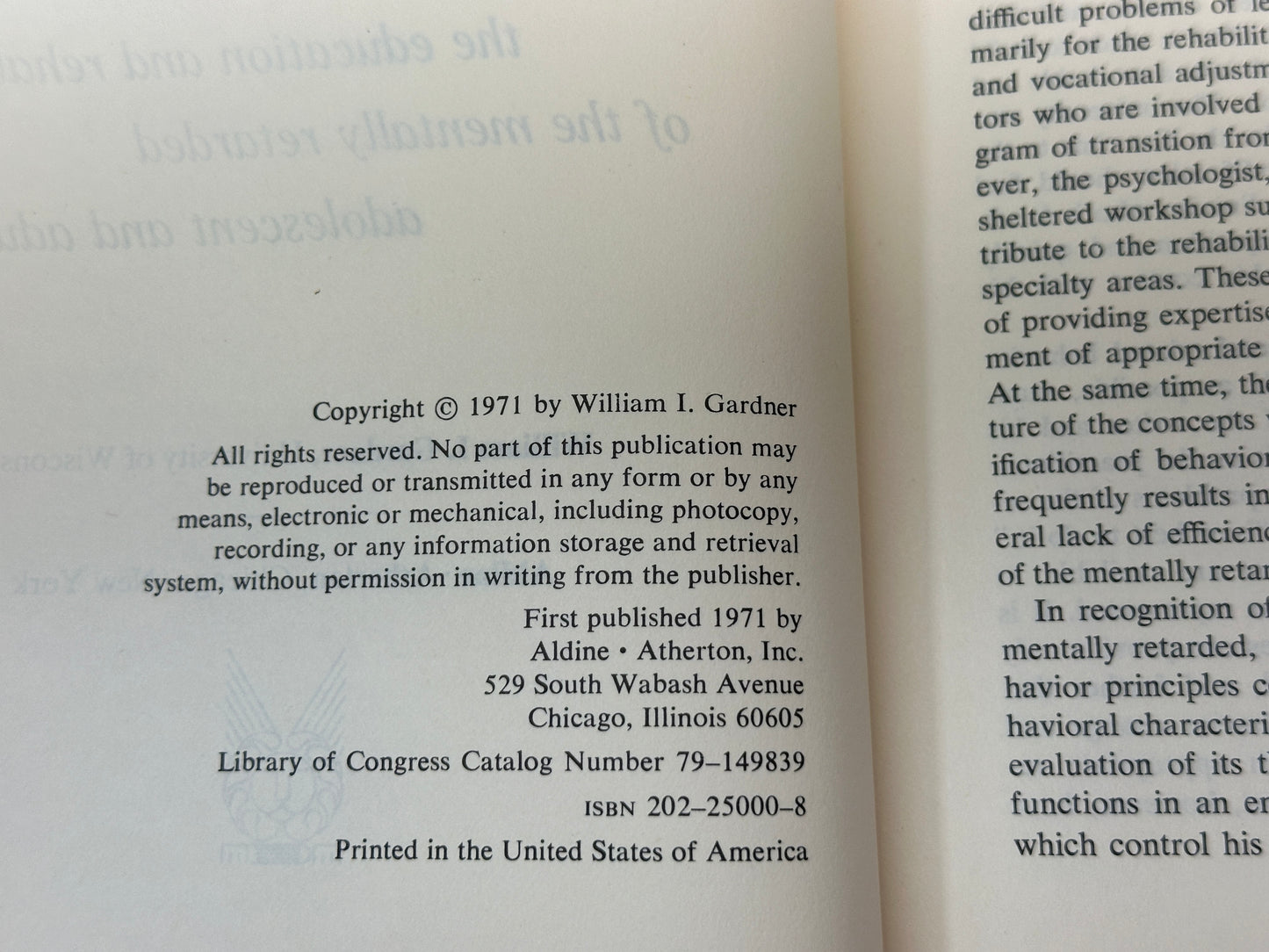 Behavior Modification in Mental Retardation by William Gardner [1971 · 1st Ed]