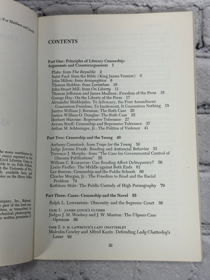 Freedom and Culture Literary Censorship in the 70's By Eleanor Widmer [1970]