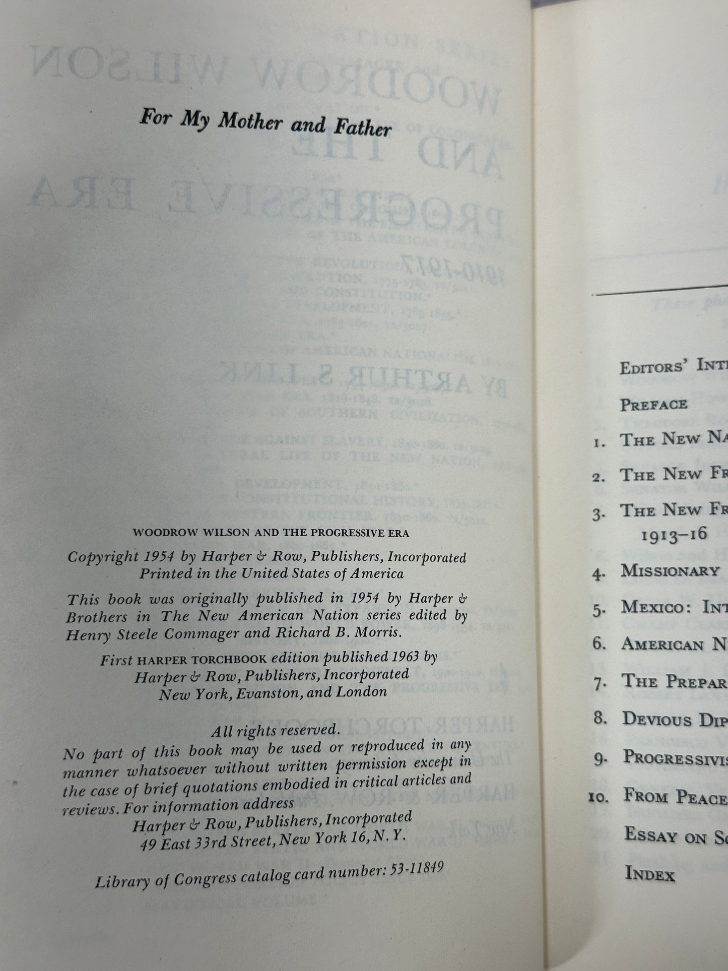 Woodrow Wilson and the Progressive Era by Arthur Link [1963]