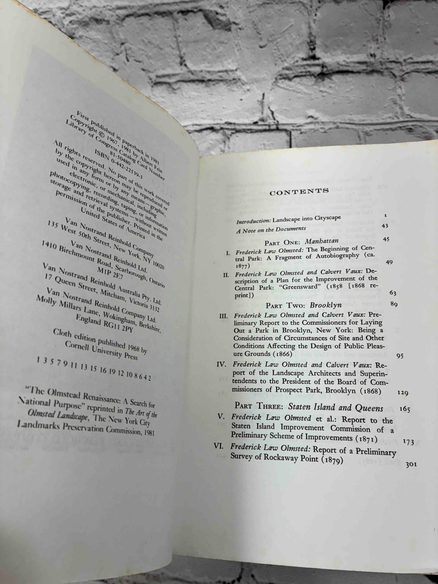 Landscape into Cityscape: Frederick Law Olmsted's Plans for a Greater New York City