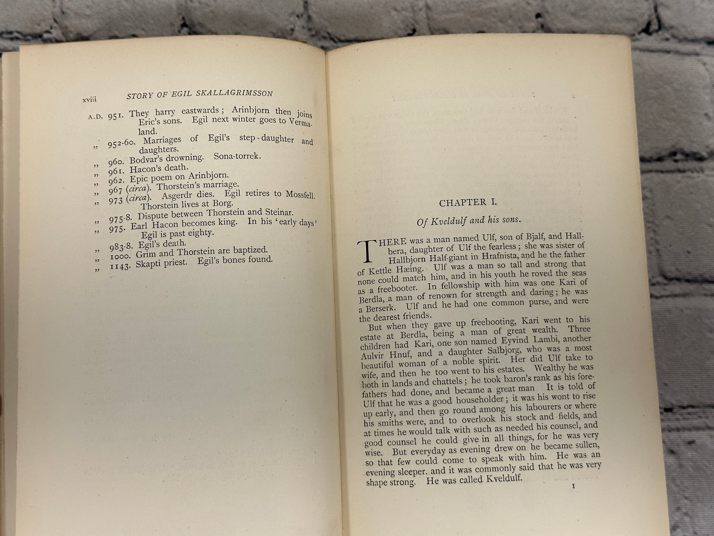 The Story Of Egil Skallagrimsson An Icelandic Family History Of Ninth And Tenth Centuries by Rev. W. C. Green [1893]