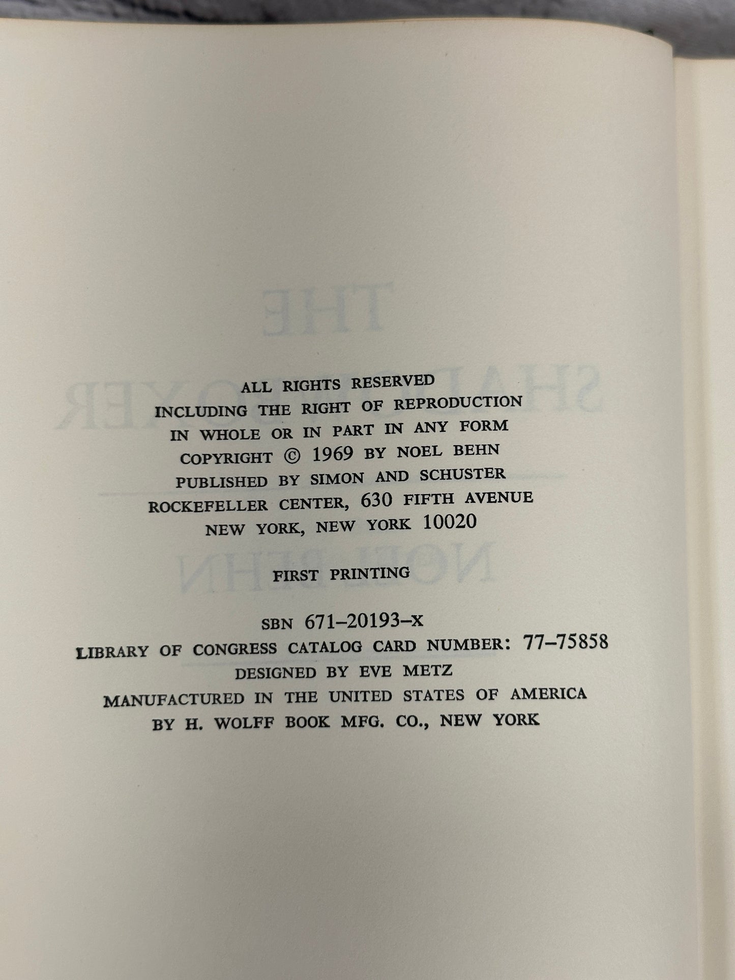 The Shadowboxer By Noel Behn [1969 · First Printing]