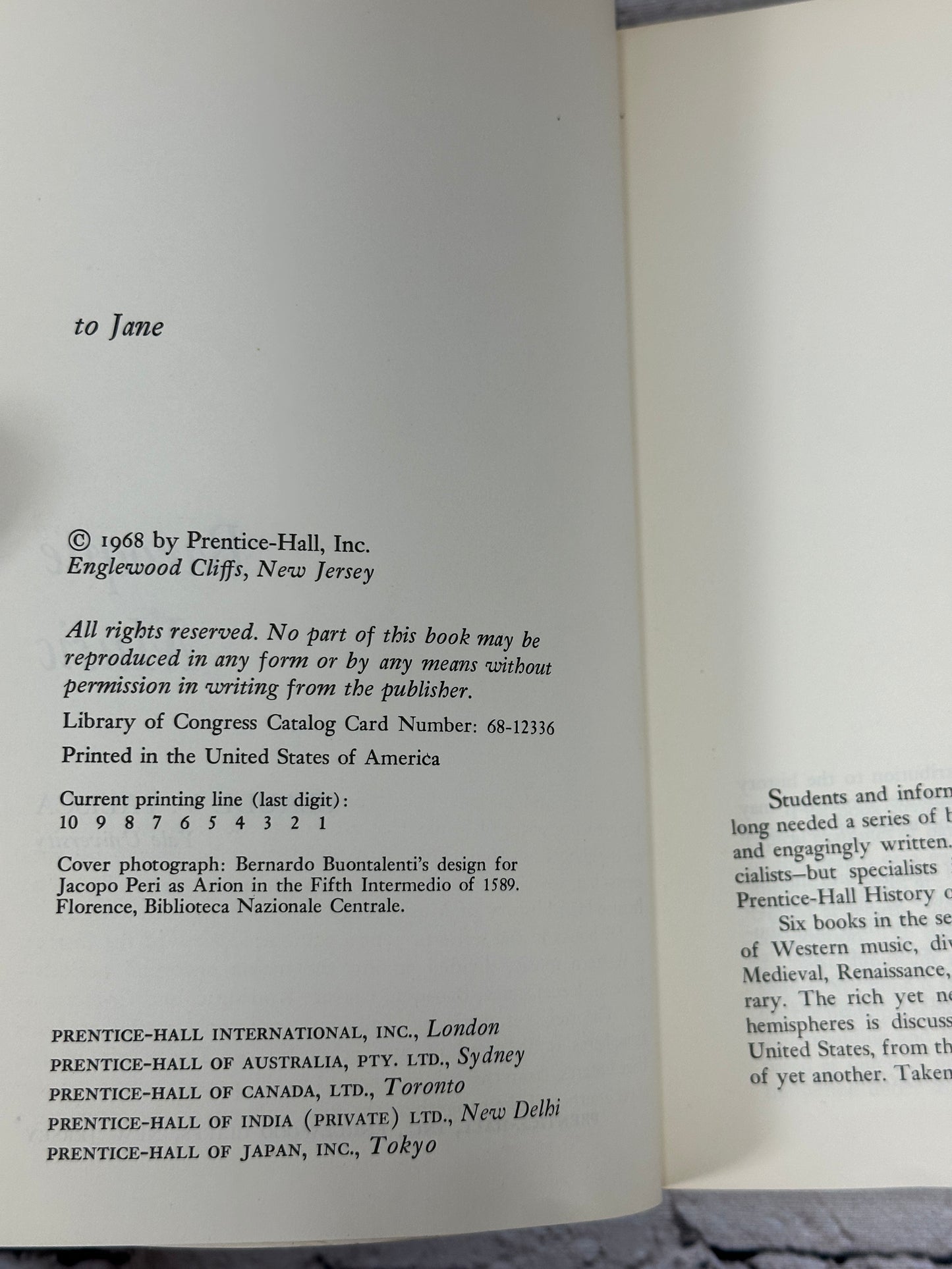 Broque Music by Claude V. Palisca [Prentice Hall History of Music · 1968]