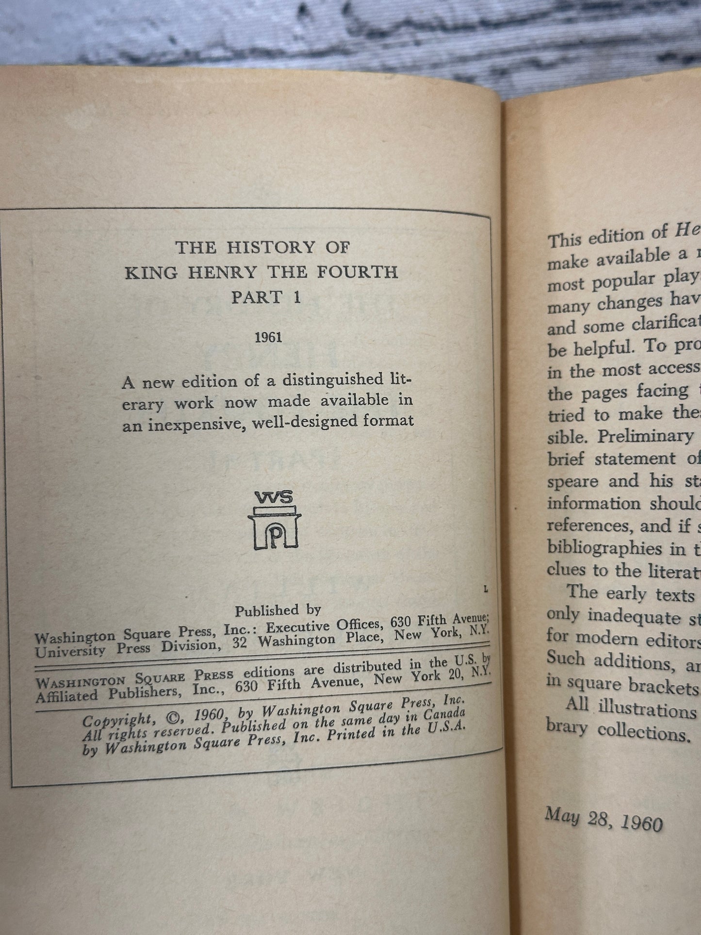 Henry IV (Part 1) by William Shakespeare [Washington Square Press · 1961]