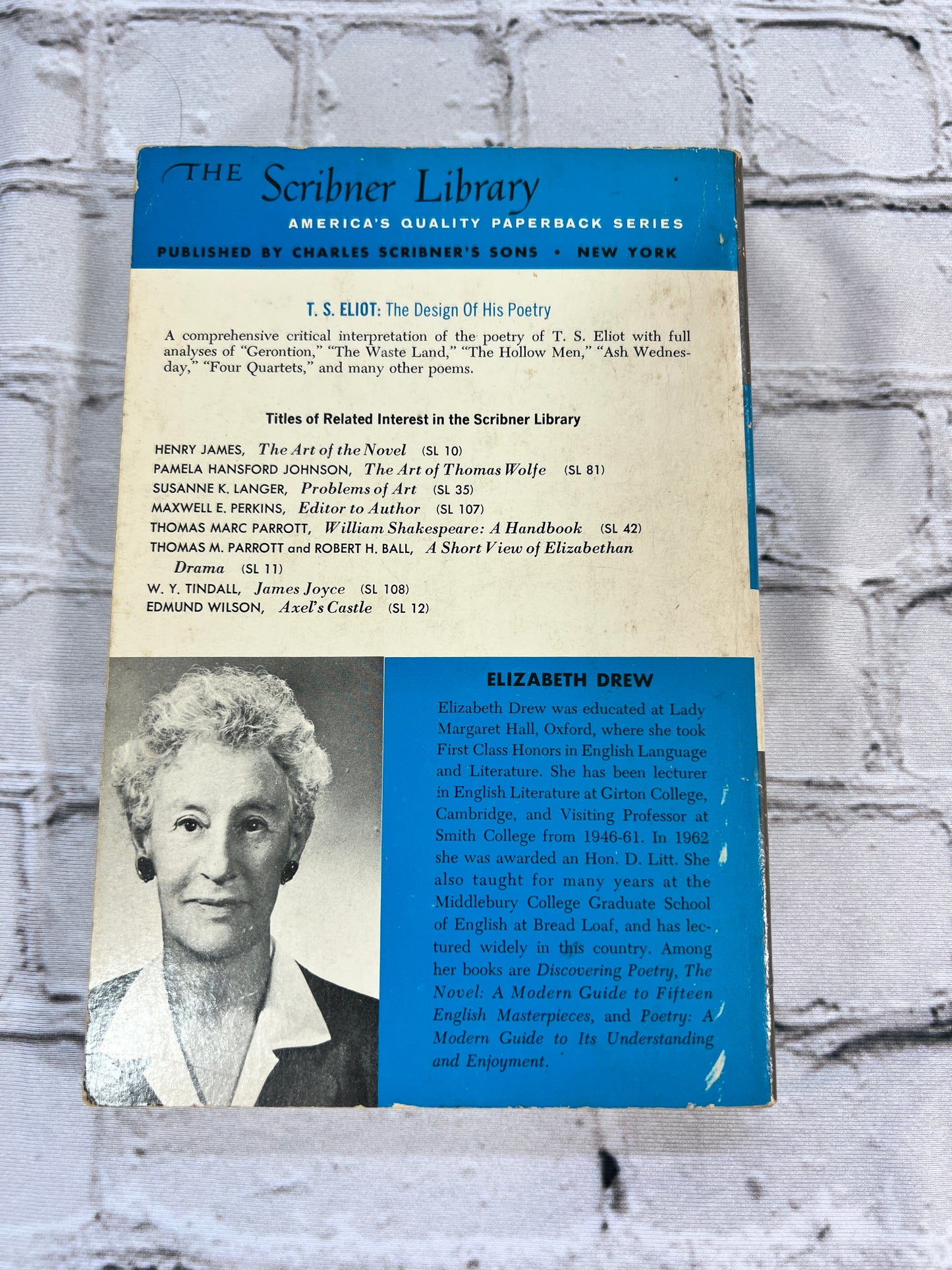 T S  Eliot: The Design of His Poetry by Elizabeth Drew [1949 · The Scribner Library]