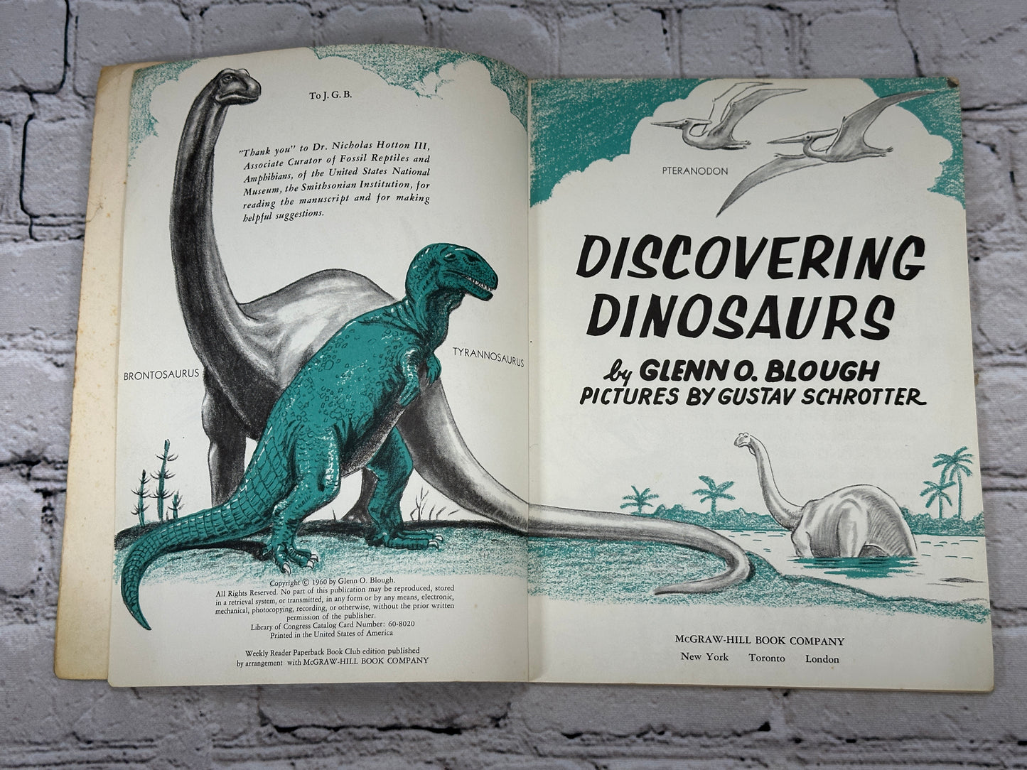 Discovering Dinosaurs by Glenn Blough Illustrator Gustav Schrotter [1960]