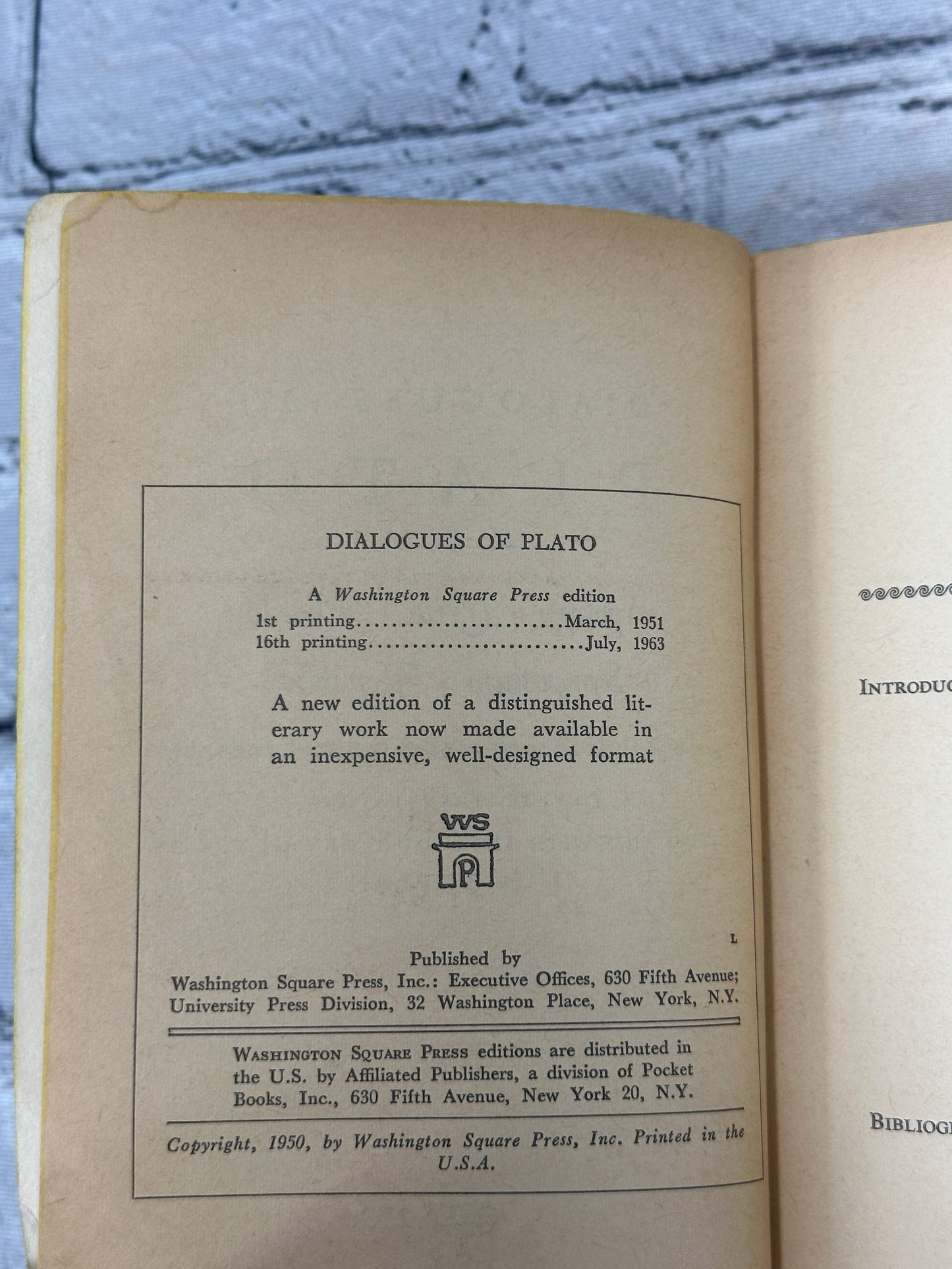 Dialogues Of Plato [Washington Square Press · 1963]