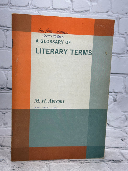 A Glossary of Literary Terms by M.H. Abrams [1966]