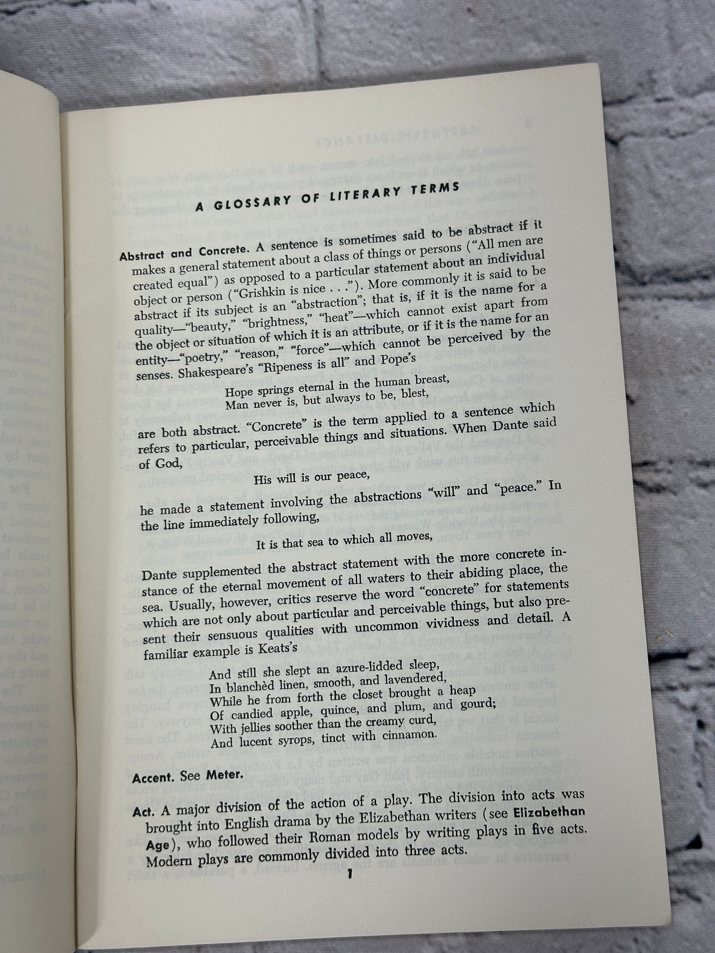 A Glossary of Literary Terms by M.H. Abrams [1966]