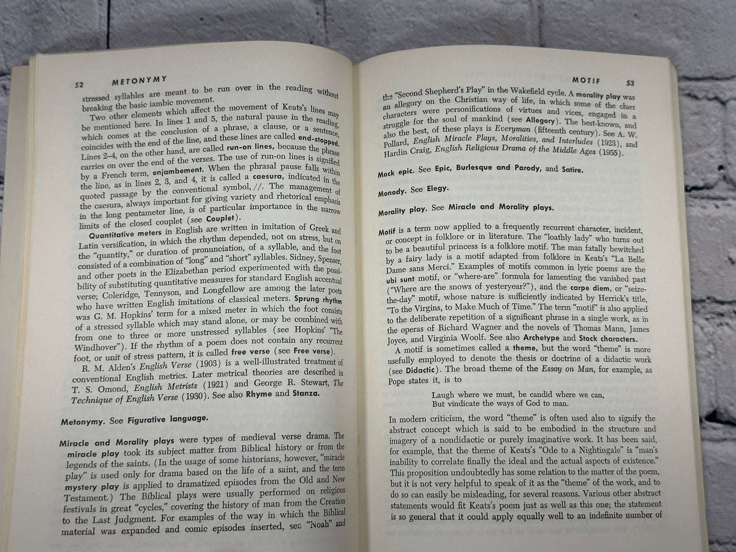 A Glossary of Literary Terms by M.H. Abrams [1966]