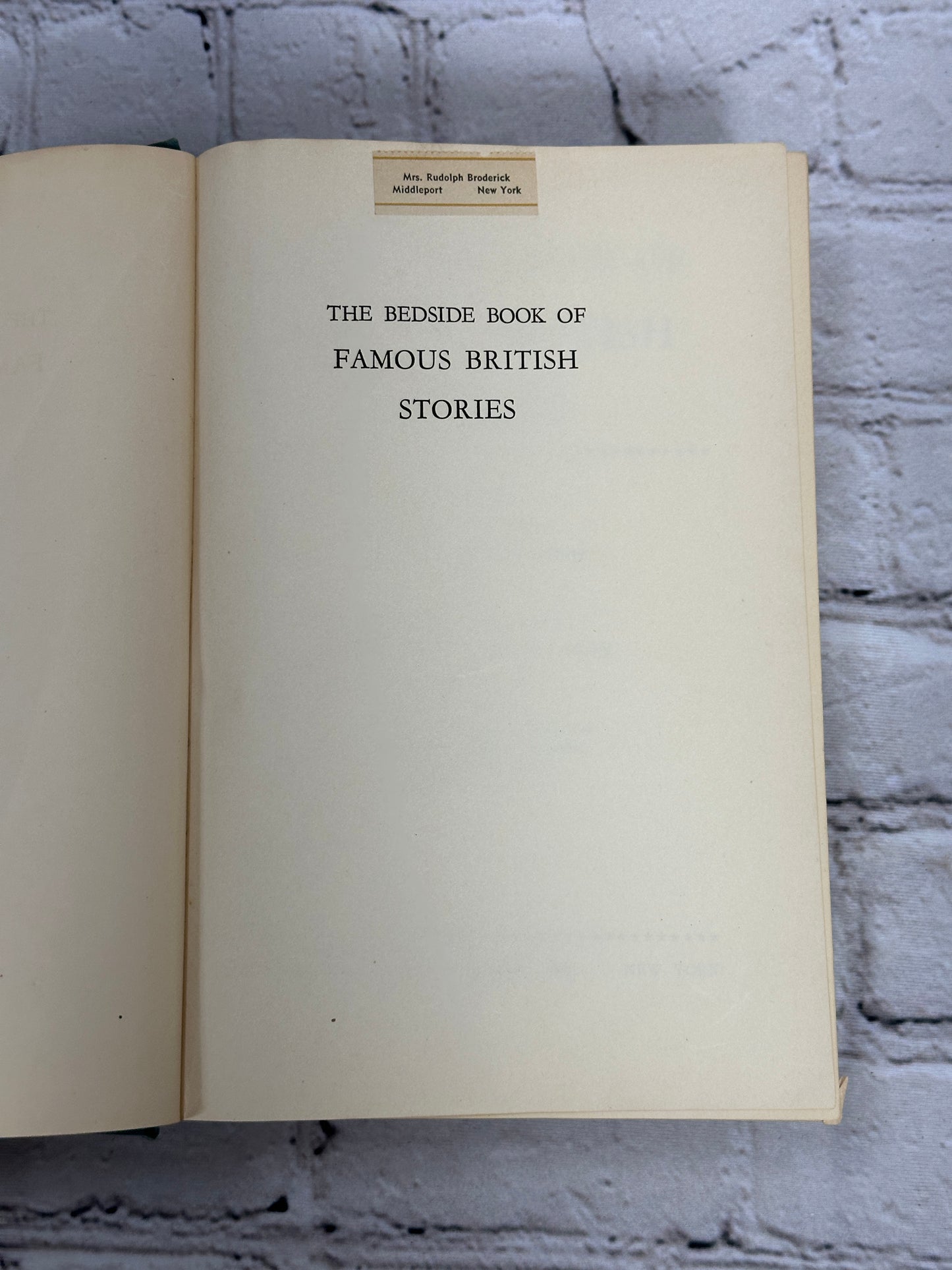 The Bedside Book Of Famous British Stories Edited By Cerf & Moriarity [1940]