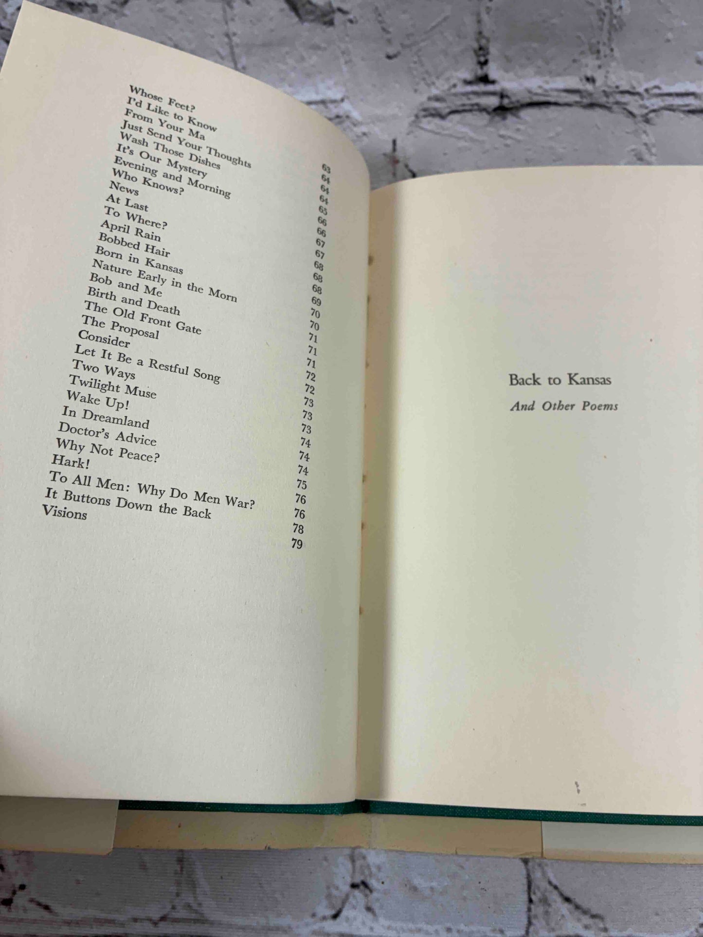 Back to Kansas and other poems