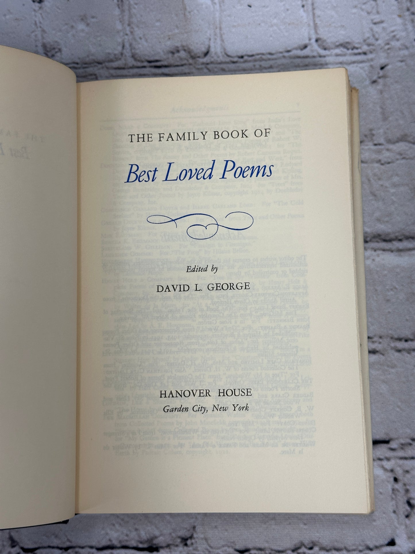 The Family Book of Best Loved Poems By David L. George [BCE · 1952]