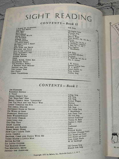 Sight Reading for Paino Book One & Two