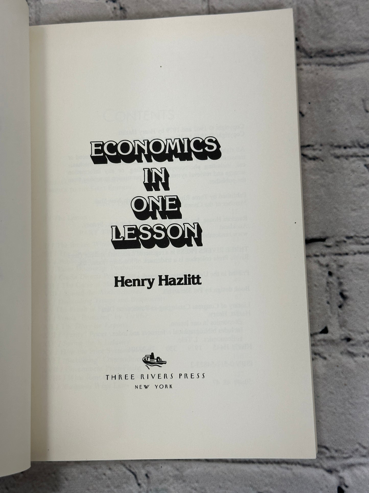 Economics in One Lesson by Henry Hazlitt [1979]