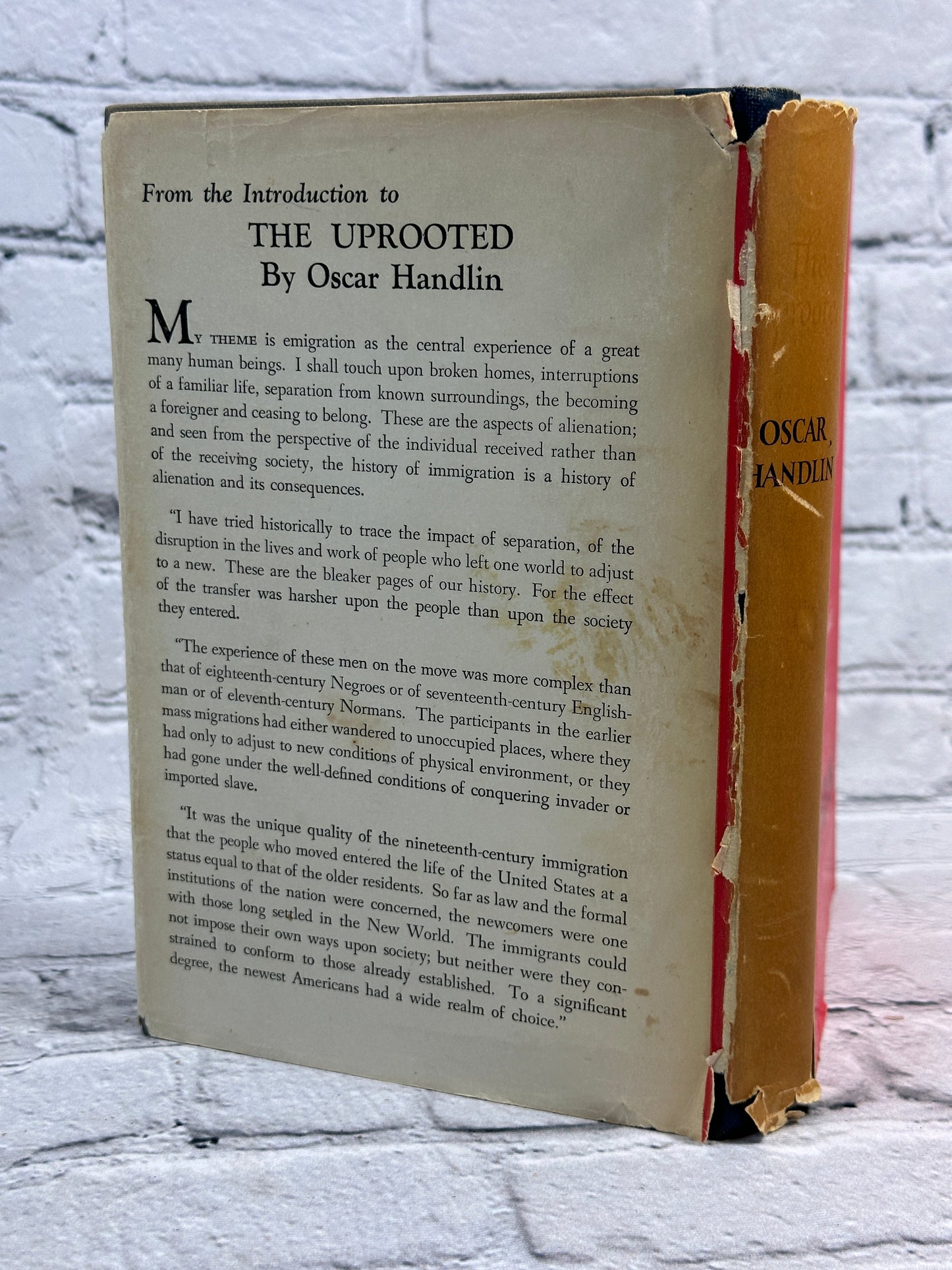 The Uprooted: The Epic Story of the..by Oscar Handlin [1951 · First Edition]