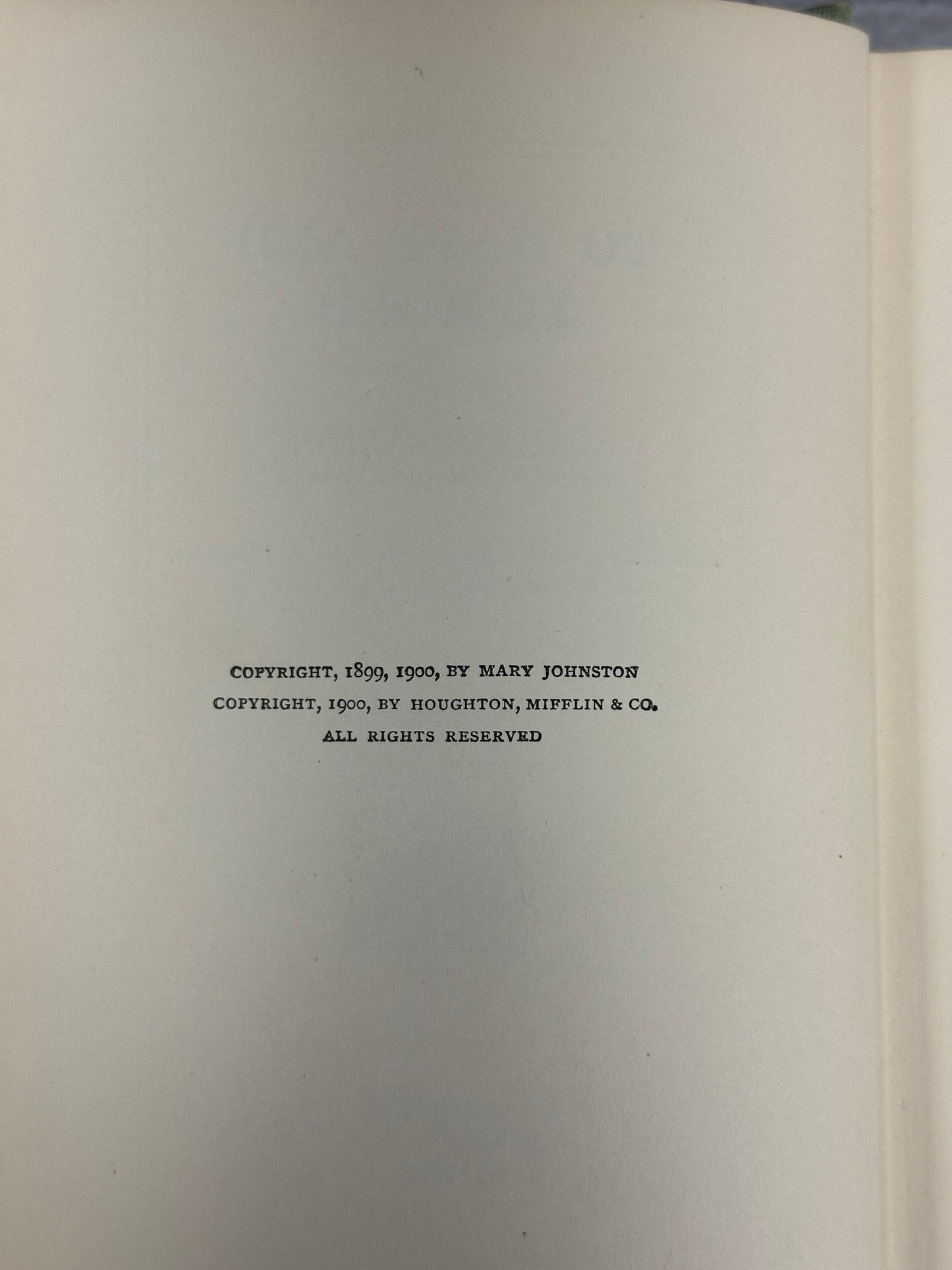 To Have And To Hold By Mary Johnston [1900]