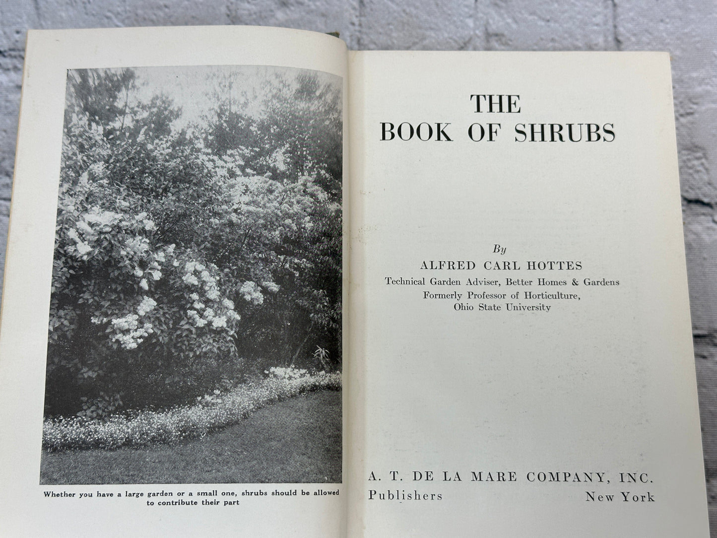 The Book Of Shrubs By Alfred C. Hottes [1950 · Fifth Edition]