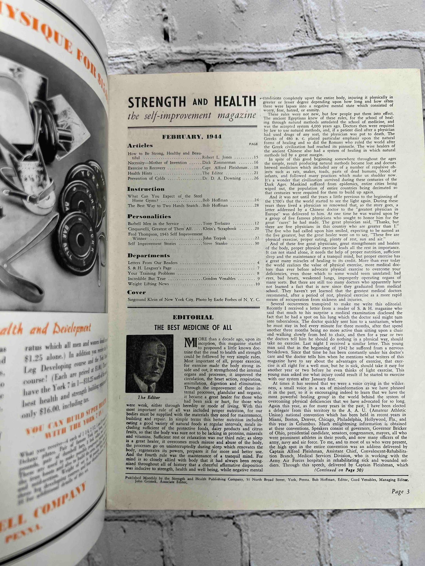 Strength and Health Siegmund "Sig" Klein (February 1944)