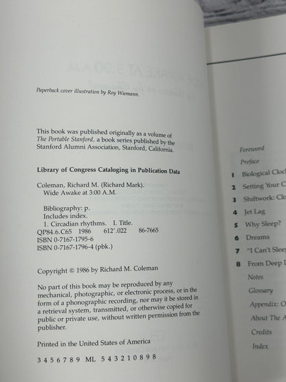 Wide Awake at 3:00 AM by Choice or by Chance by Richard Coleman [1986]