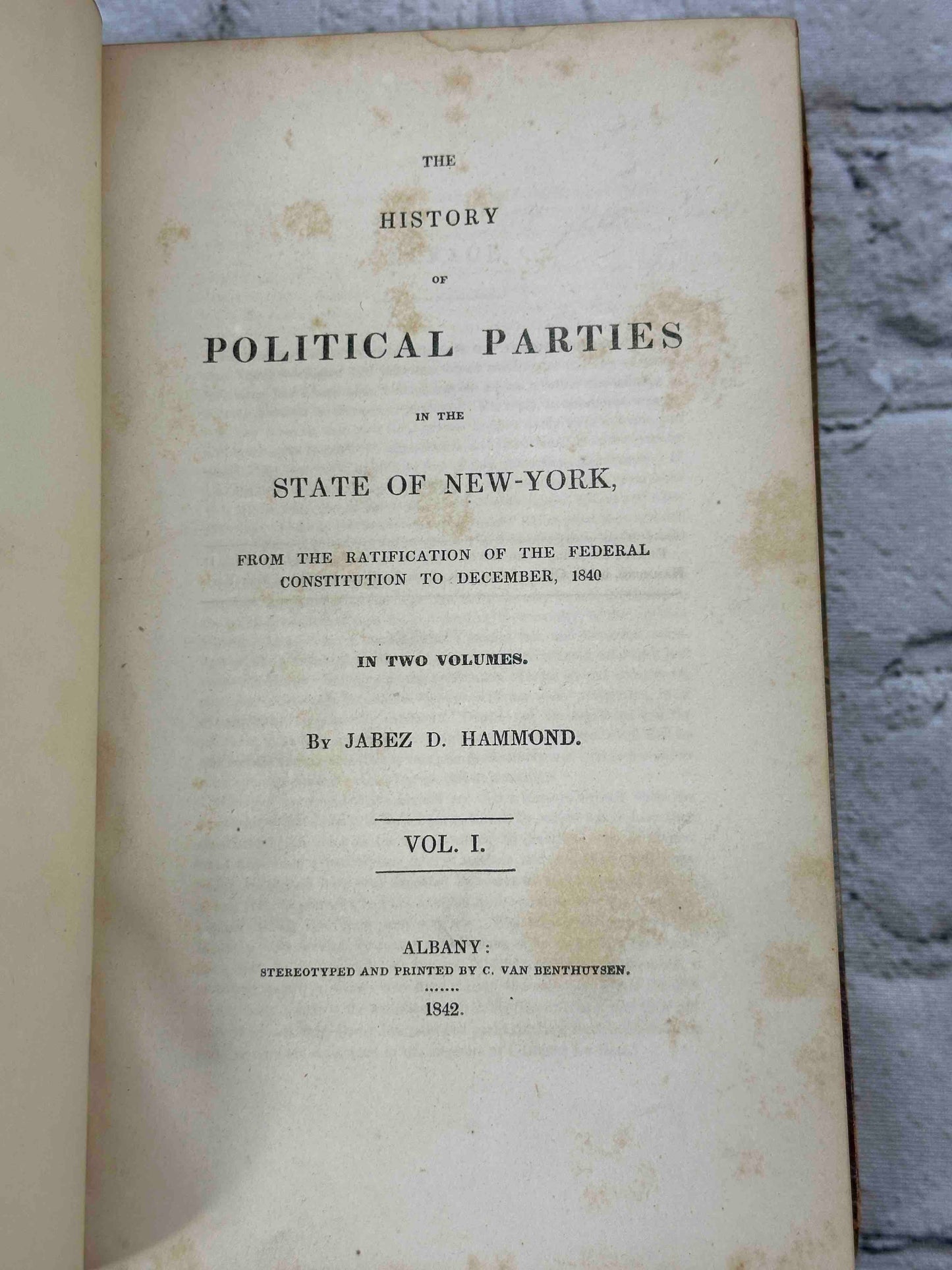 Political History of the State of New York