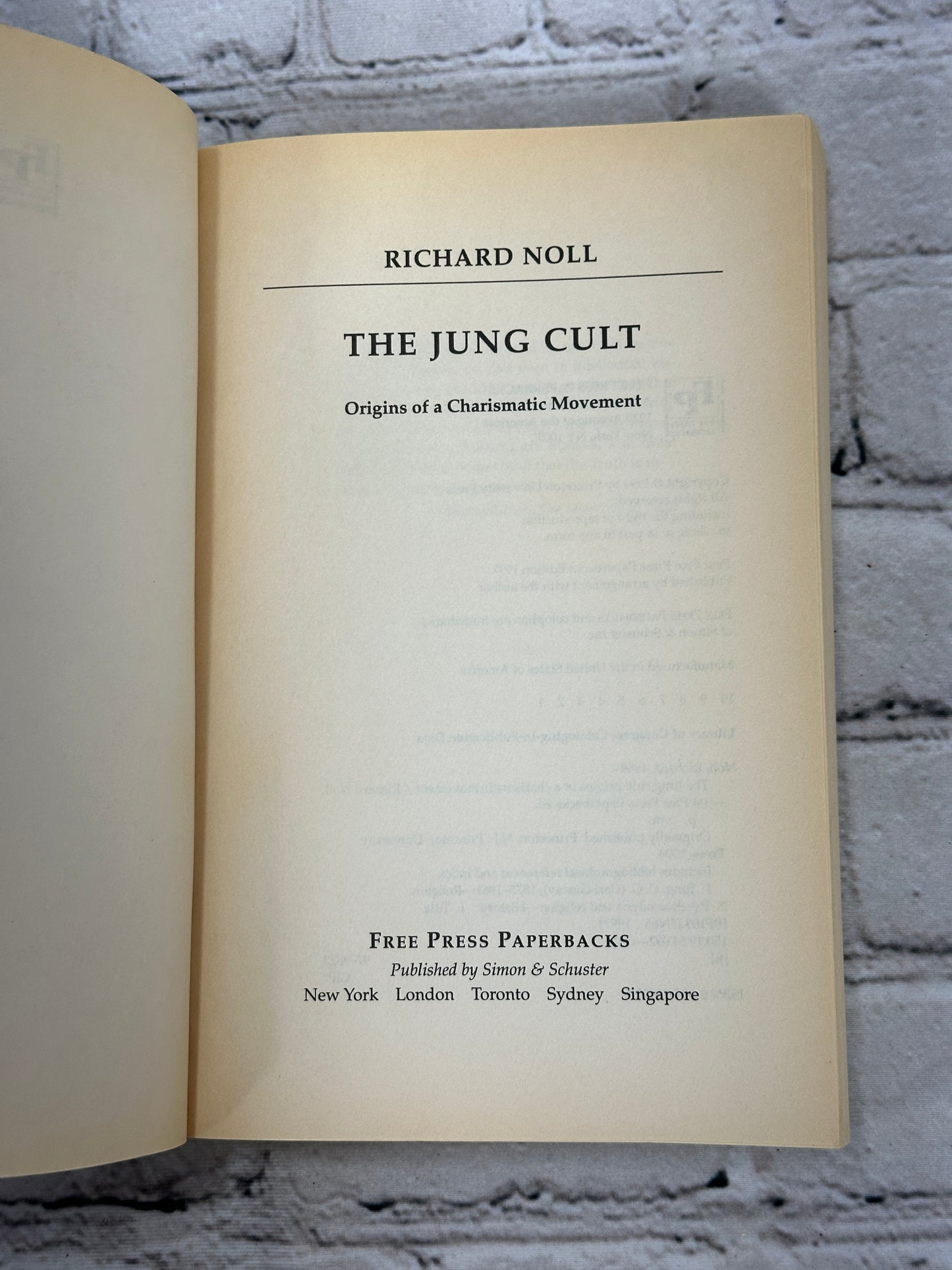 The Jung Cult: Origins of a Charismatic Movement by Richard Noll [1997]