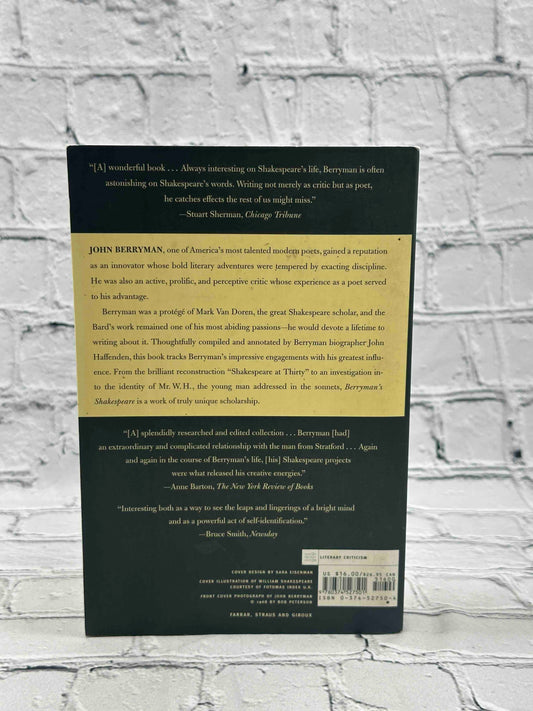 Berryman's Shakespeare: Essays, Letters, and Other Writings