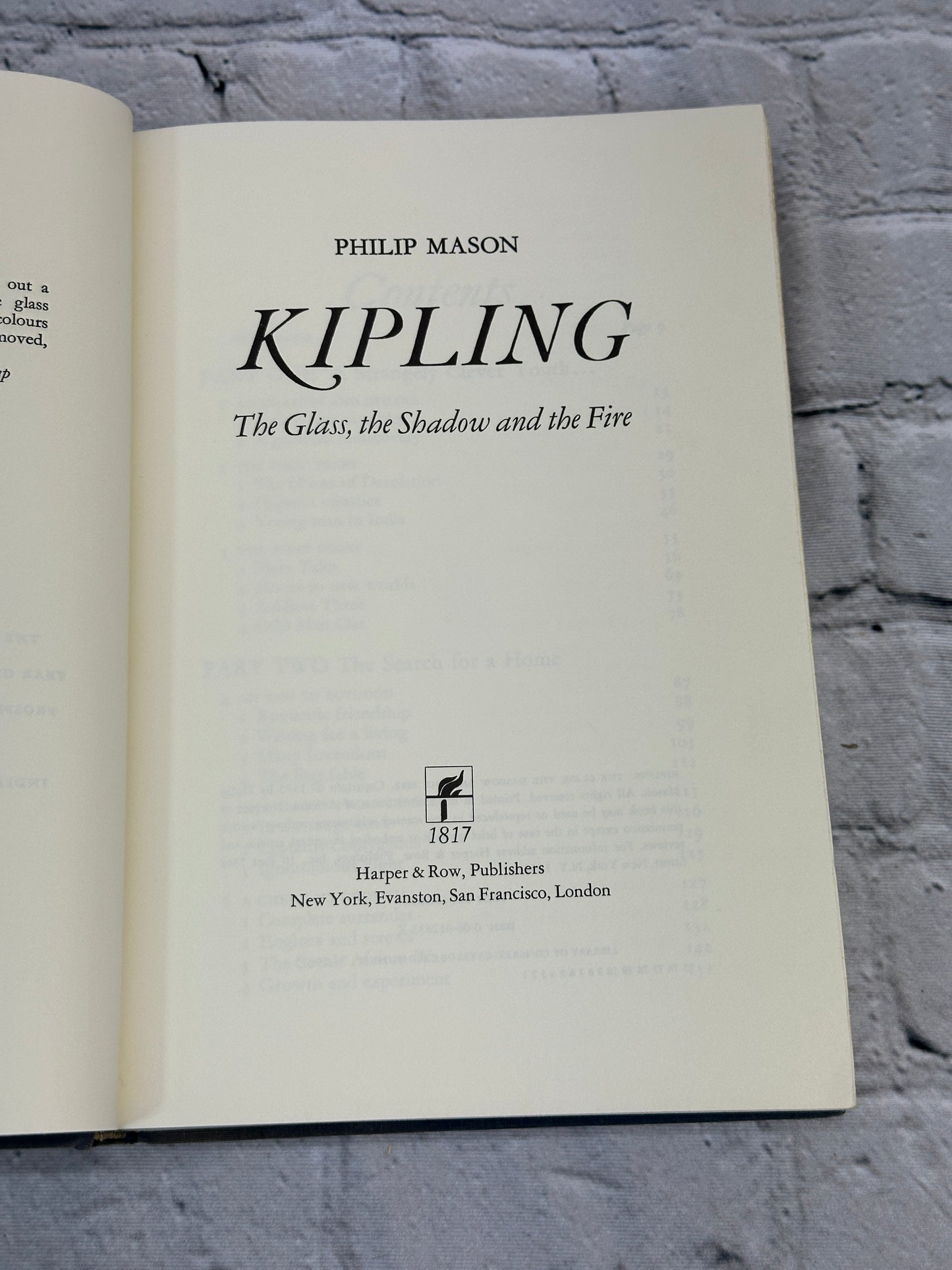 Kipling: The Glass The Shadow And The Fire by Philip Mason [1975 · First US Ed]