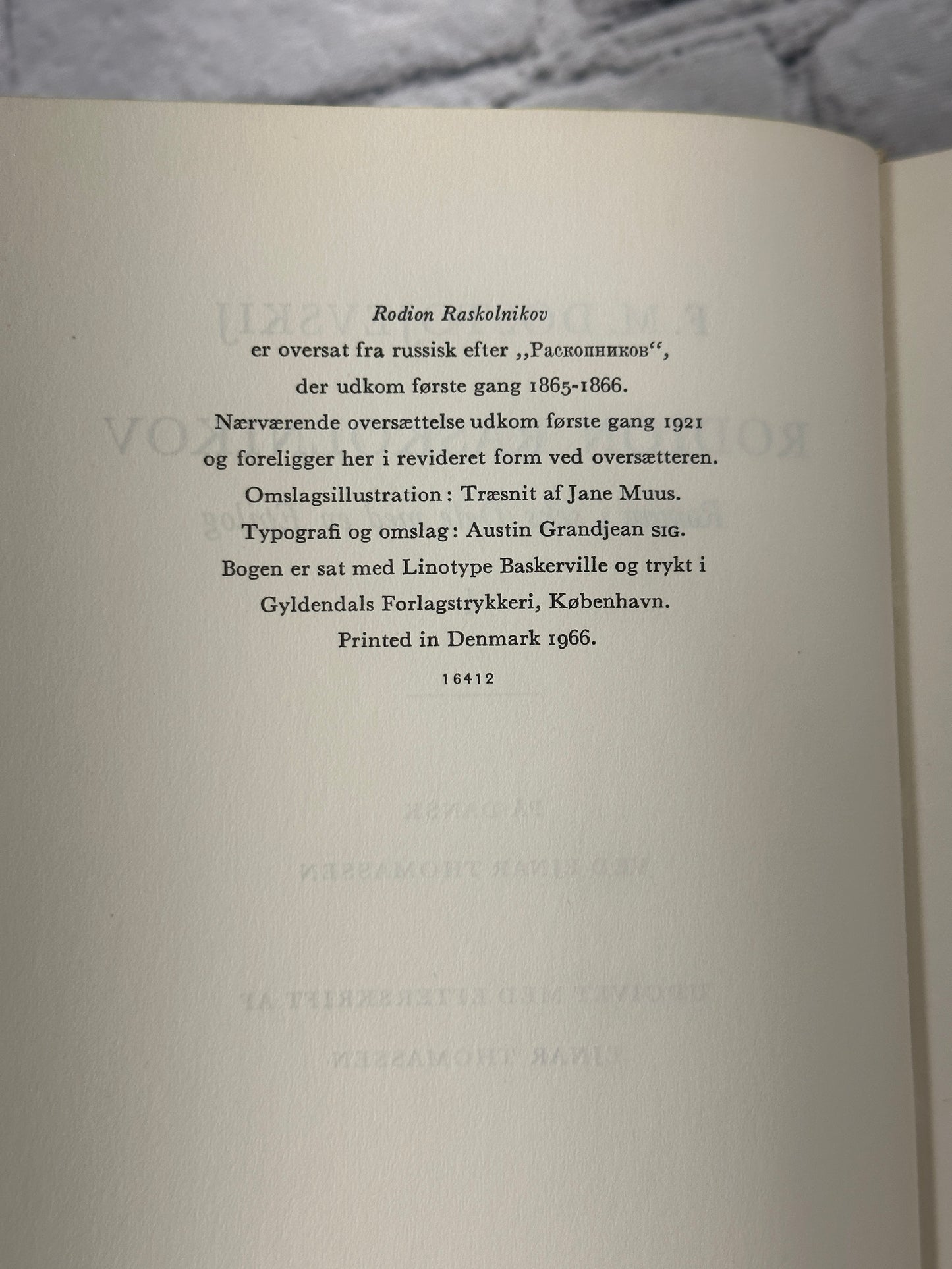 Rodion Raskolnikov 1&2 by Fjodor Dostojevskij [1966 · Gyldendals Bibliotek Danish]