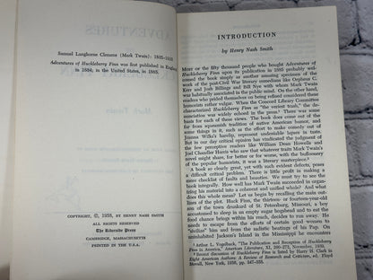 Adventures Of Huckleberry Finn by Mark Twain [Riversides Edition · A15 · 1958]
