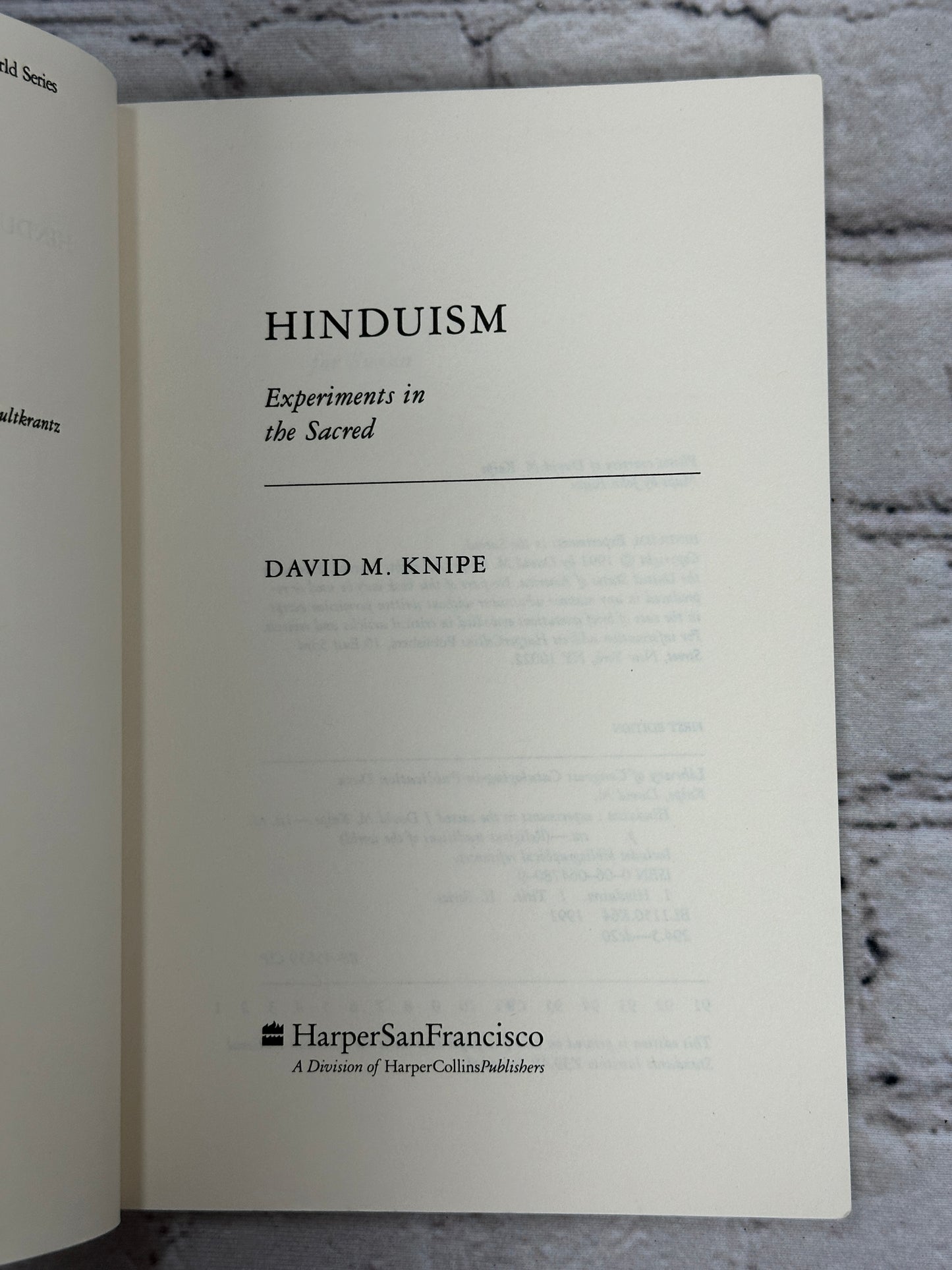 Hinduism : Experiments in the Sacred Paperback David M. Knipe [1991 · 1st Print]