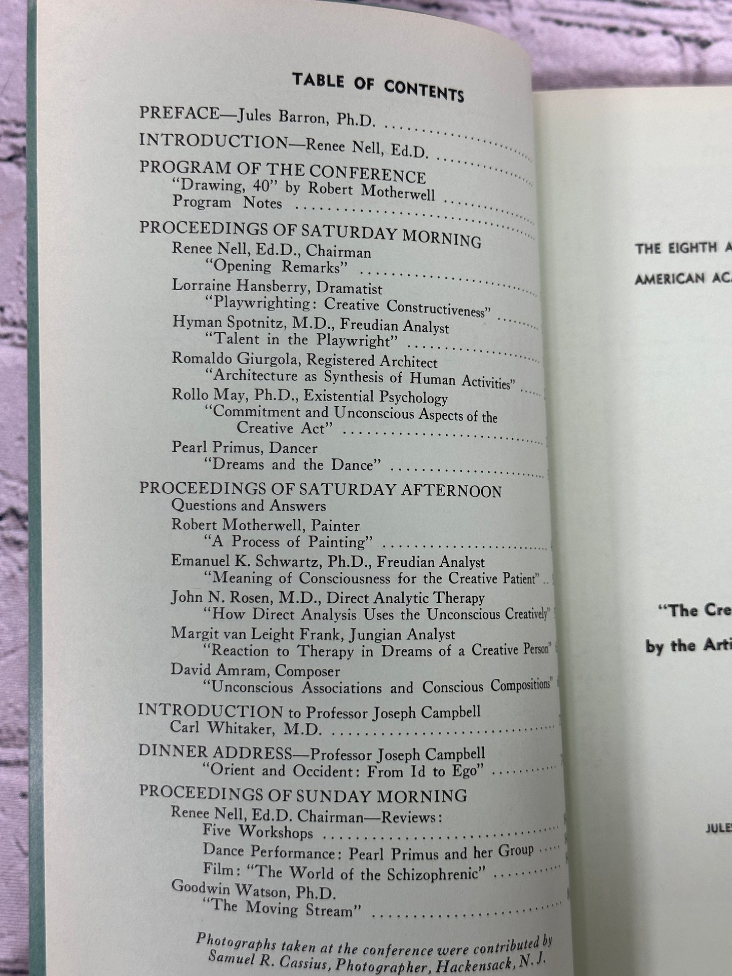 Annals of Psychotherapy Vol 5,No. 1: The Creative Use of the Unconscious..[1964]