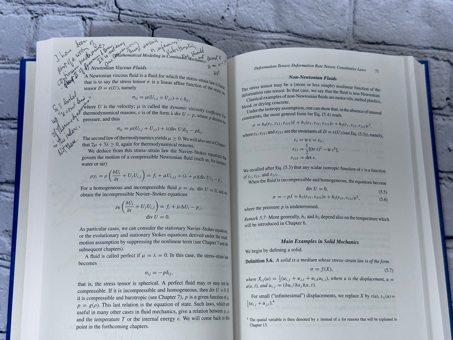 Mathematical Modeling in Continuum Mechanics by Temam & Miranville [2001]