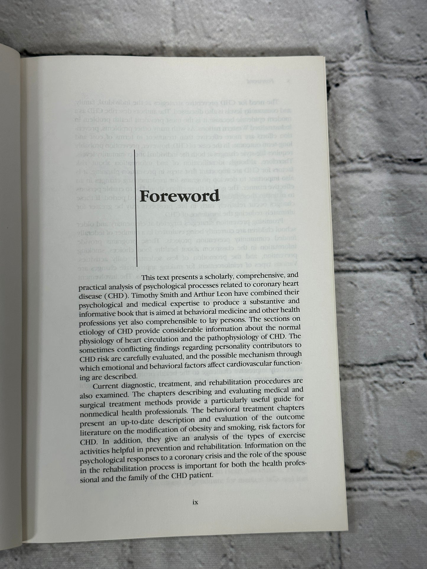 Coronary Heart Disease: A Behavioral Perspective by Timothy Smith [1992]