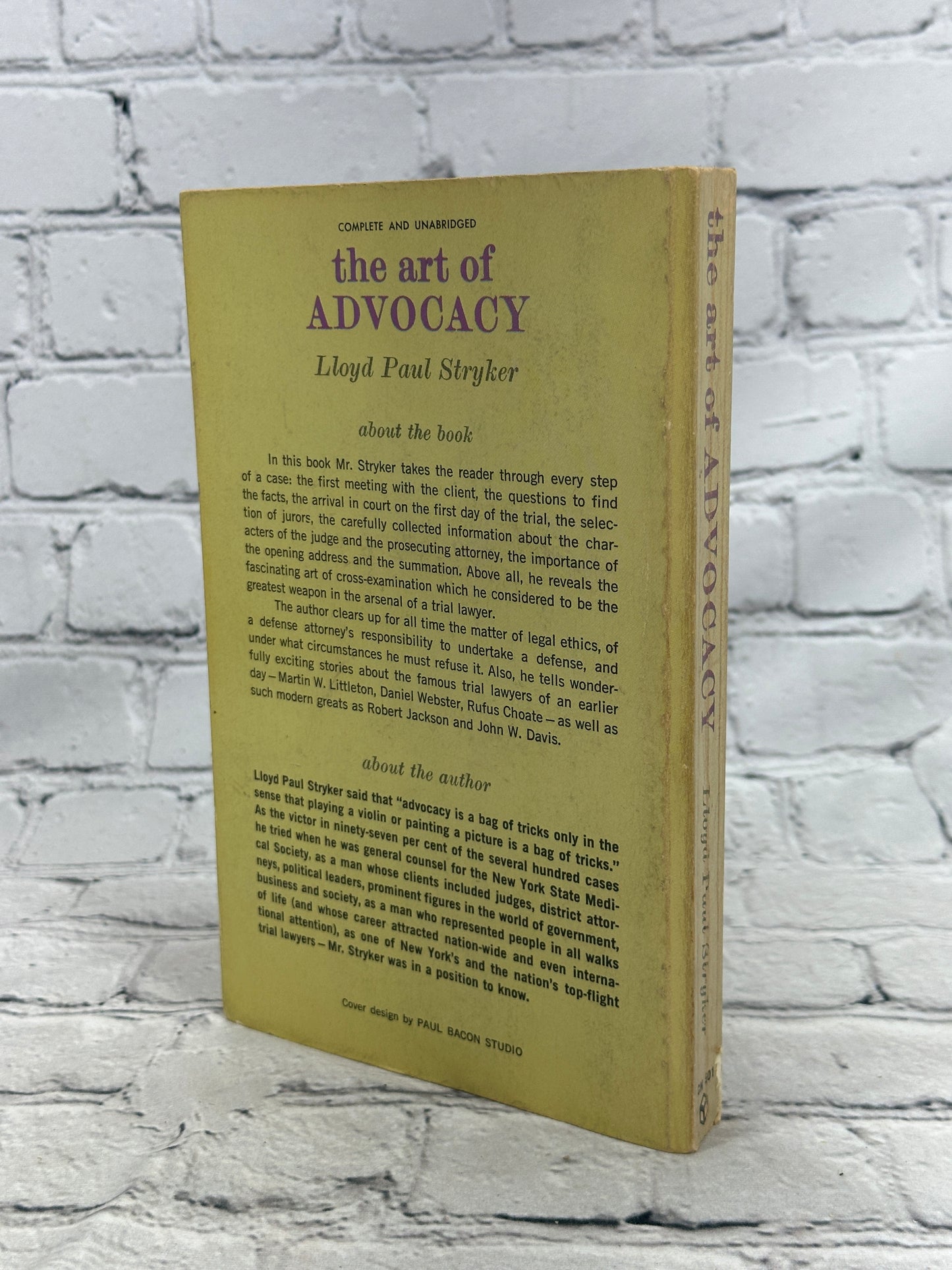 The Art of Advocacy By Lloyd Paul Stryker [1965]