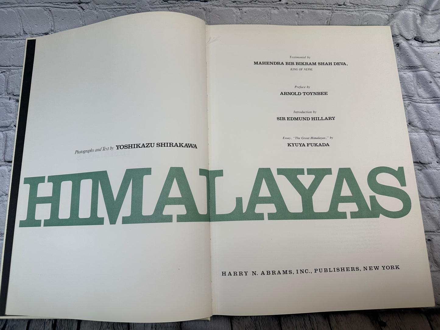 Himalayas By Yoshikazu Shirakawa, Arnold J Toynbee [1st Edition · 1971]