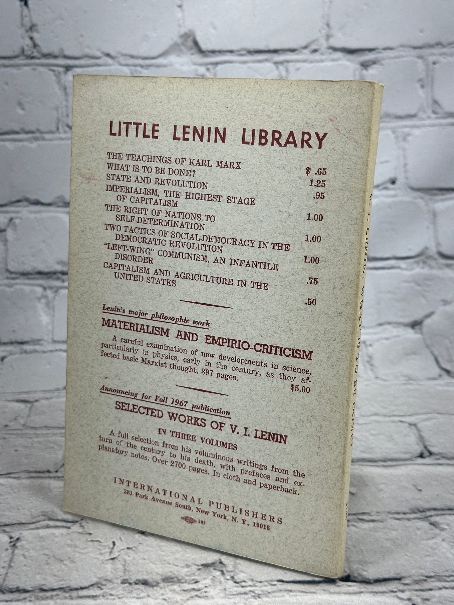 Little Lenin Library by V.I. Lenin [3 Volumes · 1967]