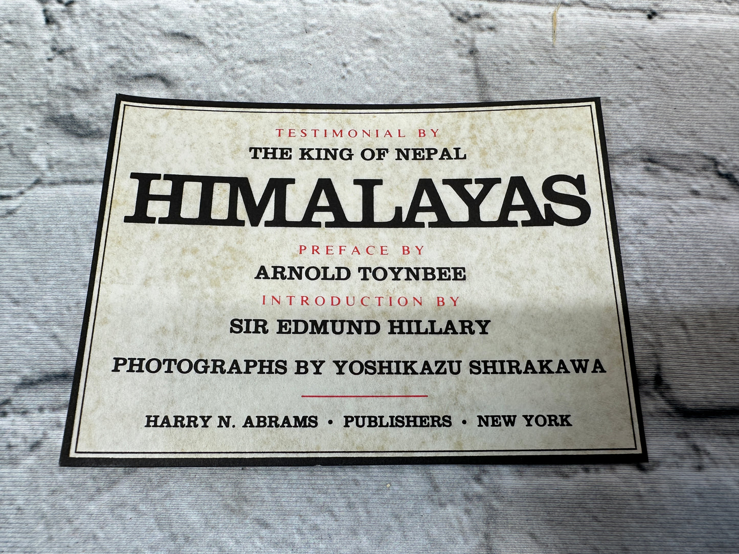 Himalayas By Yoshikazu Shirakawa, Arnold J Toynbee [1st Edition · 1971]