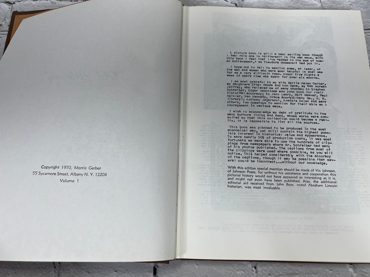 Old Albany Volumes 1, 2 and 3 by Morris Gerber, 1970-1972 Morris Gerber hardcover - copyright page and preface, Volume 1