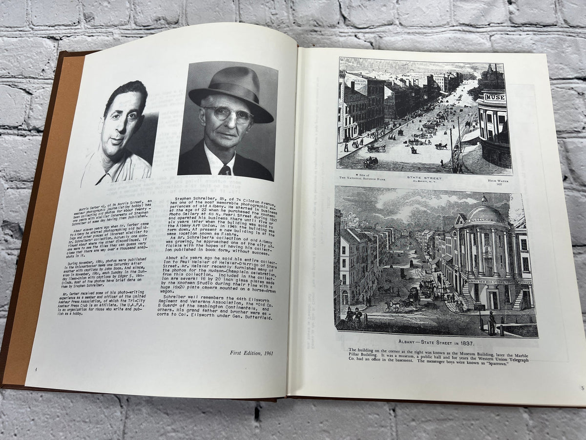 Old Albany Volumes 1, 2 and 3 by Morris Gerber, 1970-1972 Morris Gerber hardcover - interior spread of portraits and State Street engravings