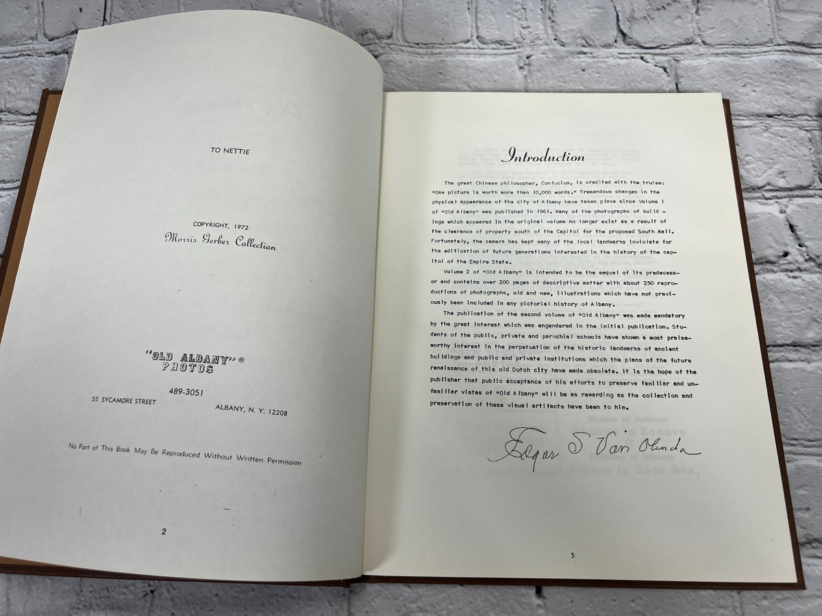Old Albany Volumes 1, 2 and 3 by Morris Gerber, 1970-1972 Morris Gerber hardcover - copyright page and introduction, Volume 2