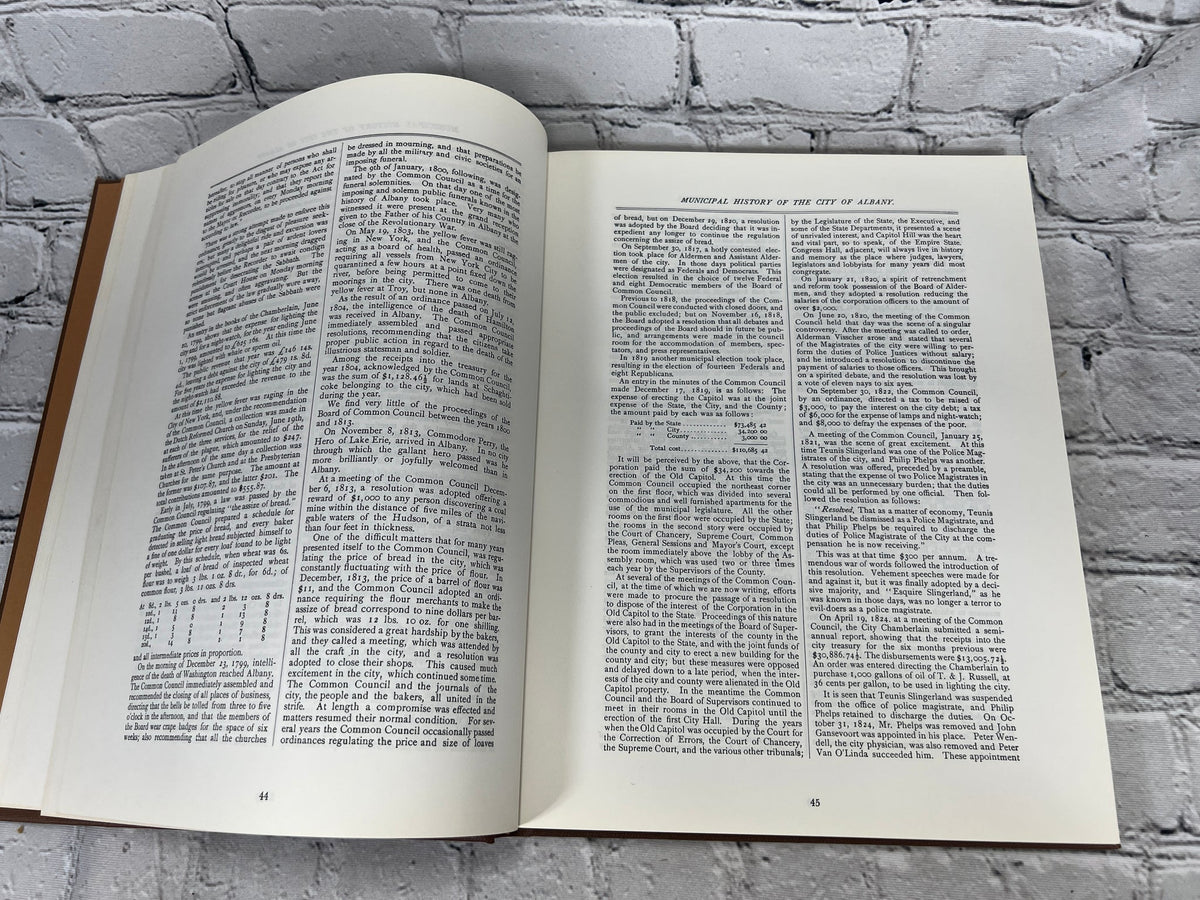 Old Albany Volumes 1, 2 and 3 by Morris Gerber, 1970-1972 Morris Gerber hardcover - interior spread of municipal history text