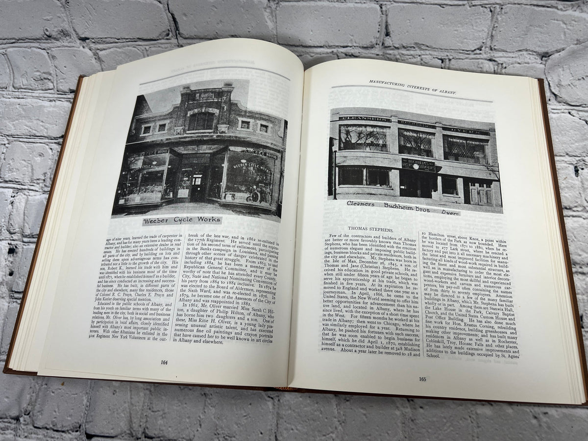 Old Albany Volumes 1, 2 and 3 by Morris Gerber, 1970-1972 Morris Gerber hardcover - interior spread with Neebes Cycle Works photograph