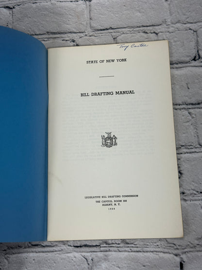Bill Drafting Manual [State of New York · Legislative Bill Drafting Com. · 1968]