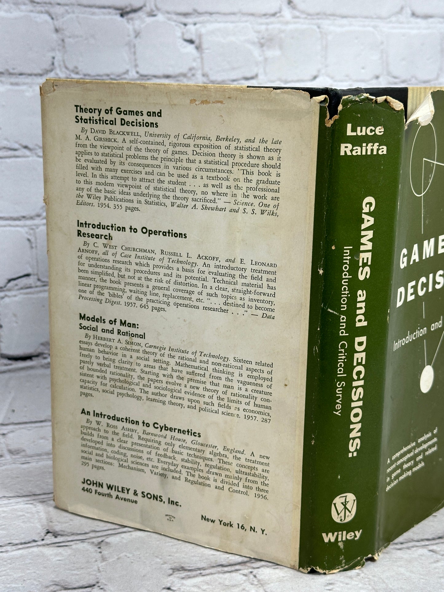 Games And Decisions Introduction..by Duncan & Raiffa [1958 · 2nd Printing]