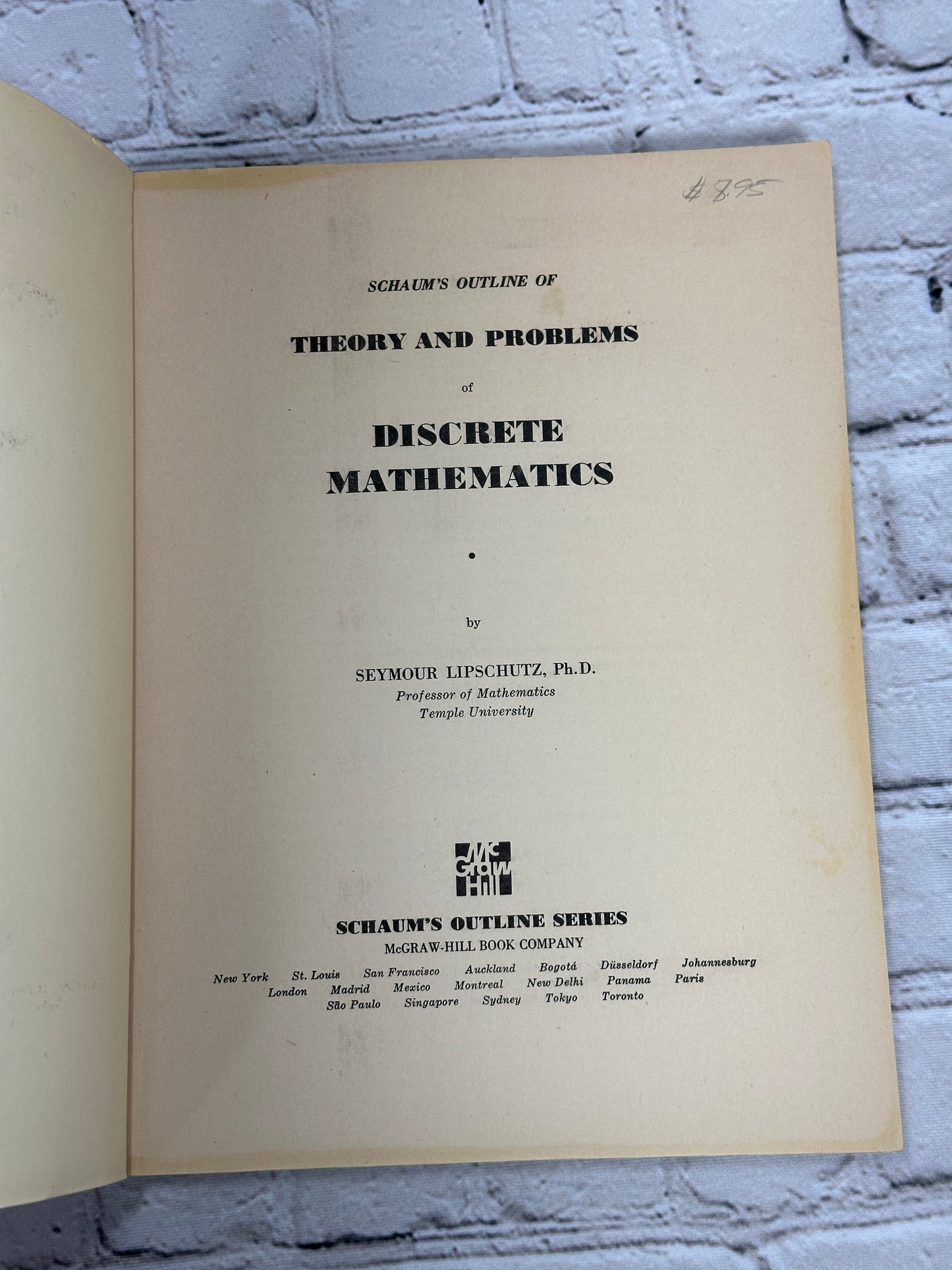 Discrete Mathematics by Seymour Lipschutz [Schaum's Outline Series · 1976]