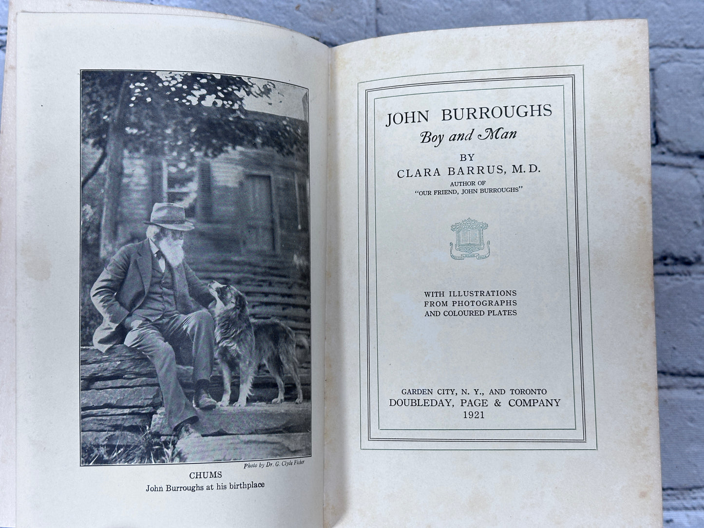 John Burroughs Boy and Man By Clara Barrus with memorabilia  [Doubleday · 1921]