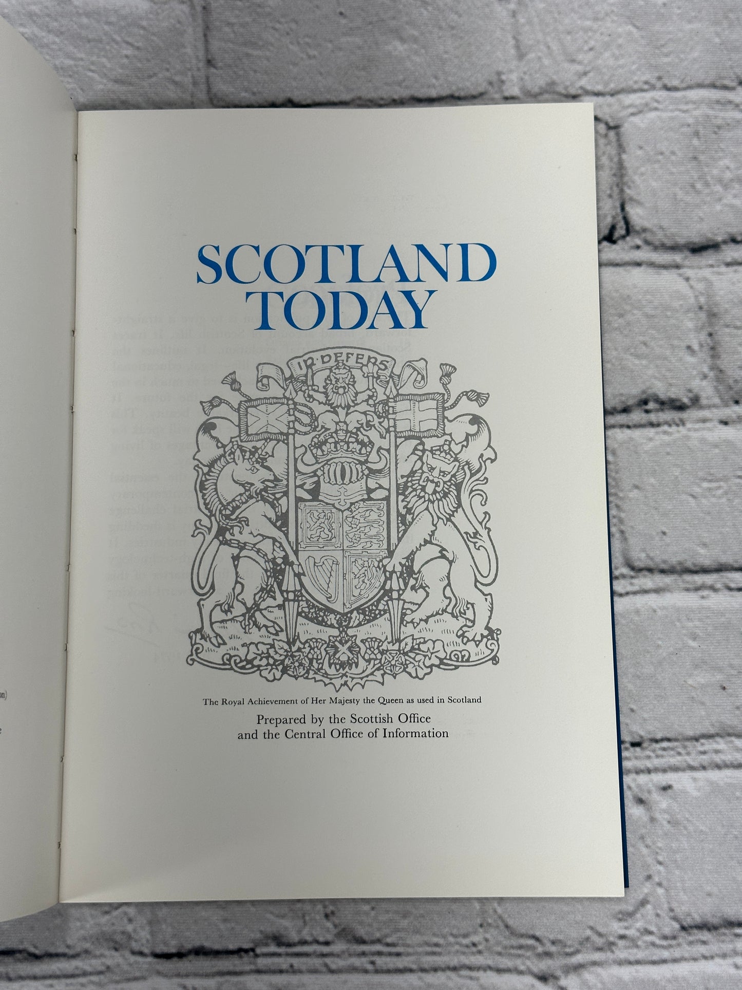 Scotland Today By the Scottish Office and Central Office of Information [1974]